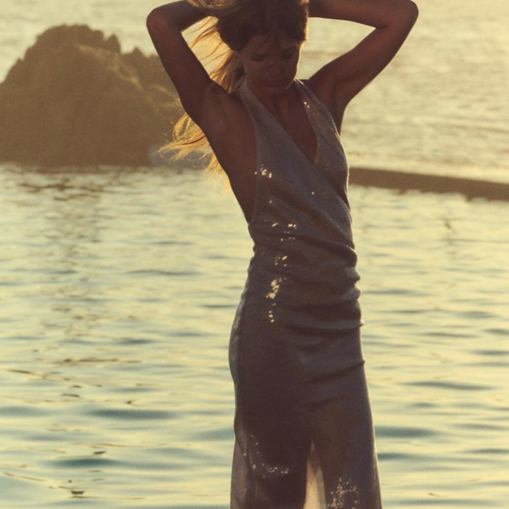 Sequin Ruched Dress